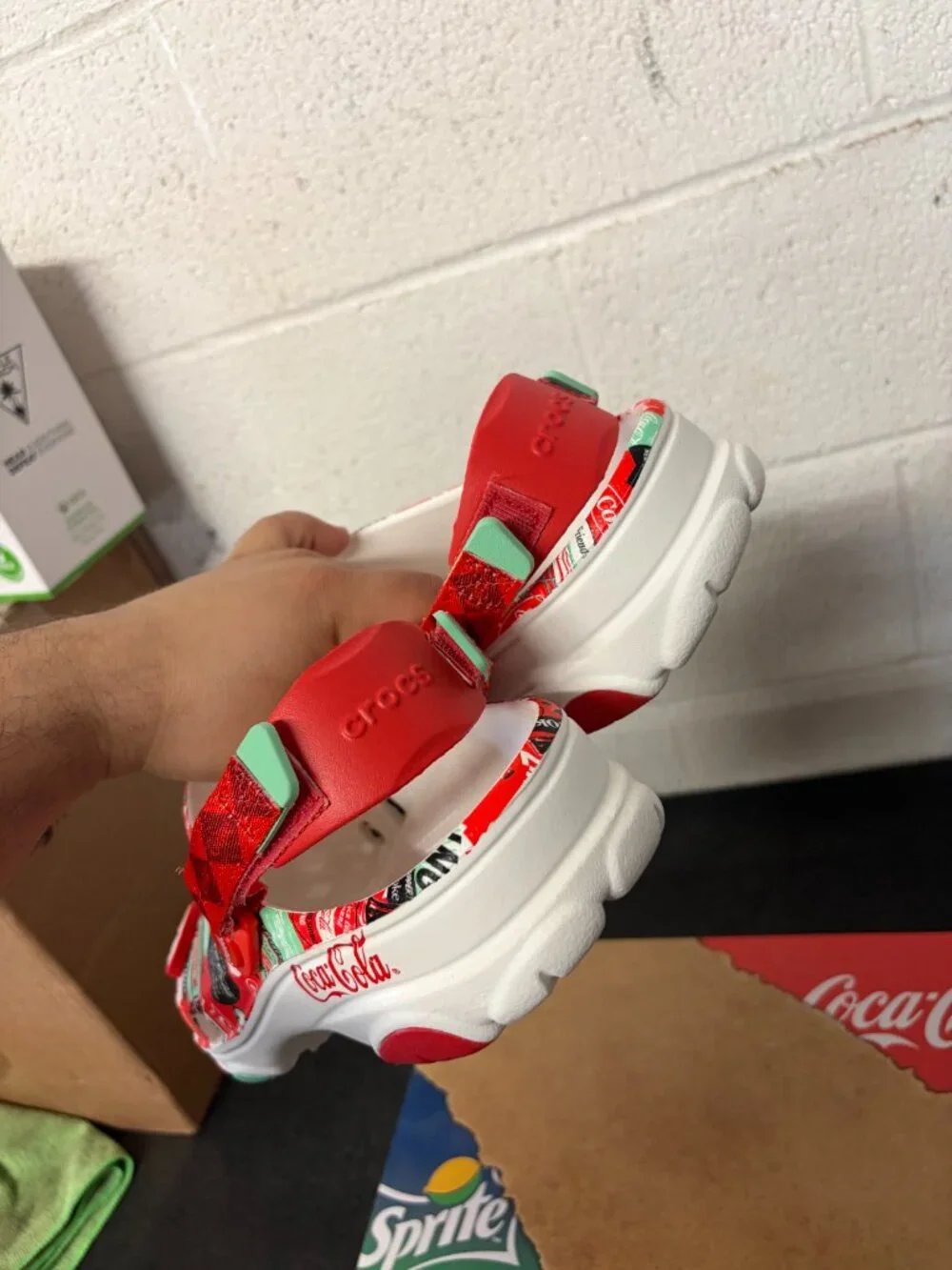 New Crocs Coca Cola Coke All-TerraIn Clog Men’s Size 12 Red / White 209312-100